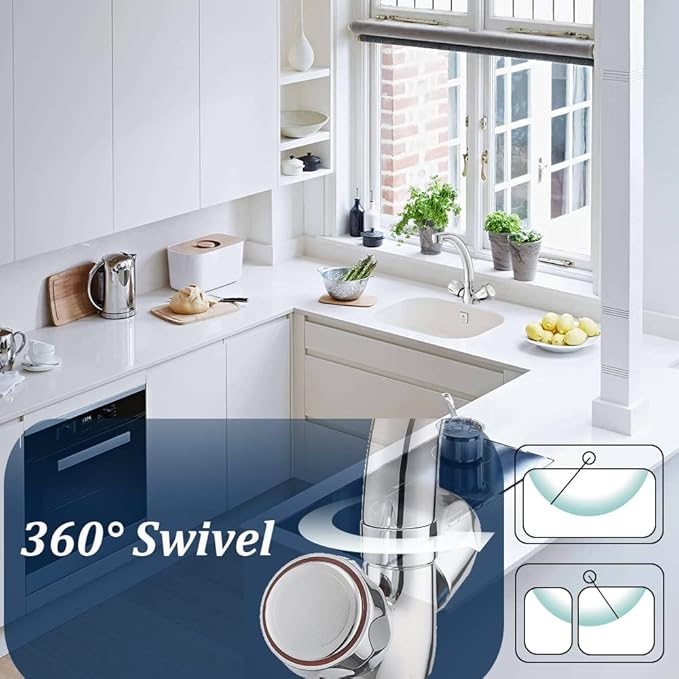 BATHWEST Mini Bar Tap – Compact Dual Knob Kitchen Sink Tap, 360° Swivel, Chrome Finish