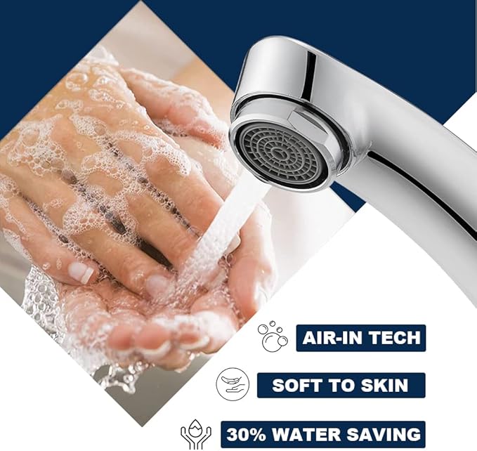 BATHWEST Mini Bar Tap – Compact Dual Knob Kitchen Sink Tap, 360° Swivel, Chrome Finish