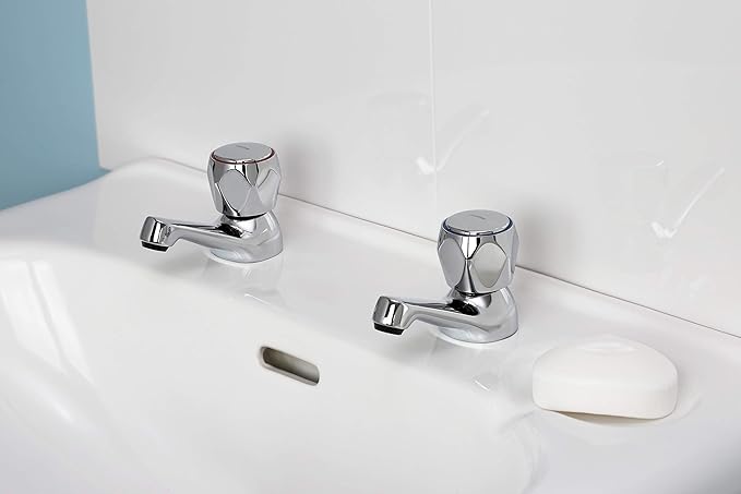 Bristan VAC 1/2 C MT Club Basin Taps with Metal Heads – Chrome Plated