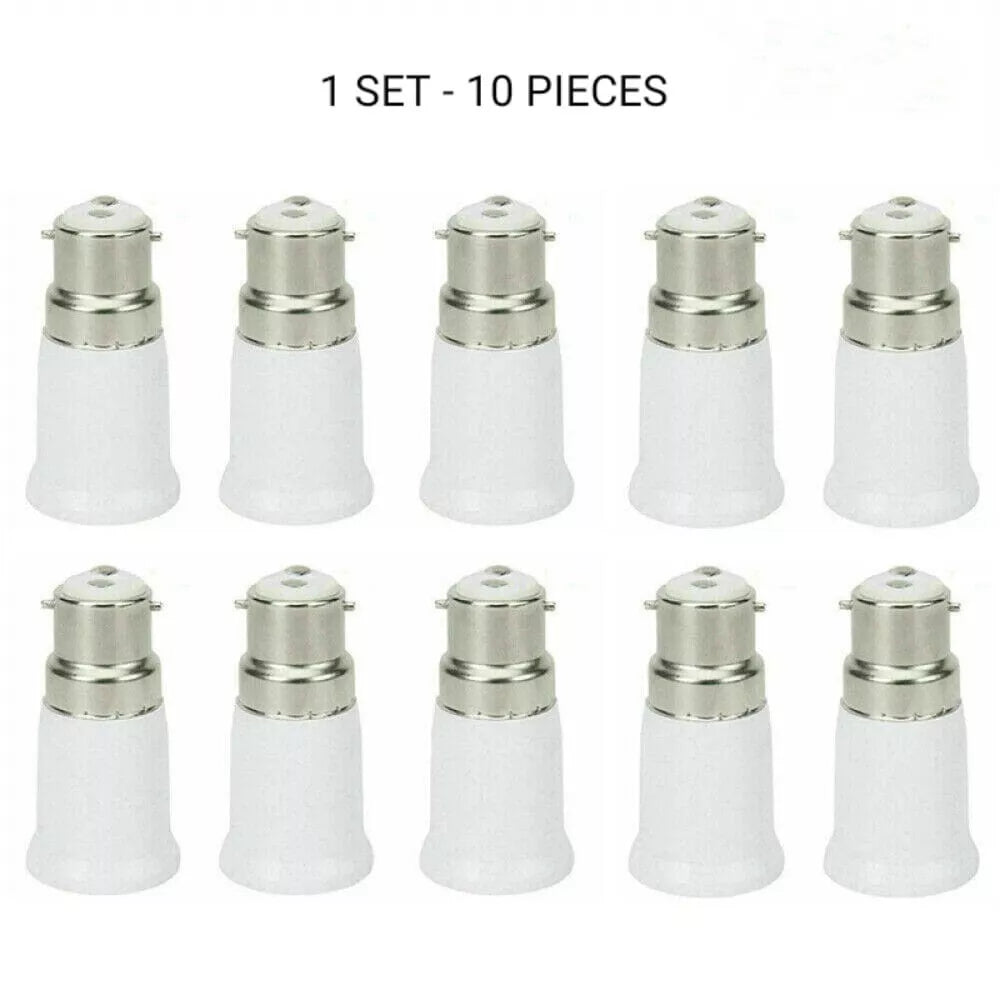 BC B22 to ES E27 Adaptor – Bayonet to Edison Screw Light Bulb Converter (Pack of 10)