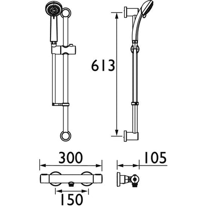 Bristan Frenzy Thermostatic Bar Mixer Shower Valve & Kit – Chrome